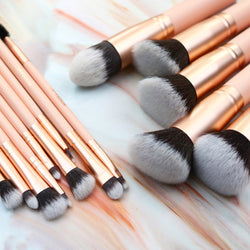 Kenzie Beauty 14pc Peachy Gold Kabuki Makeup Brush Set